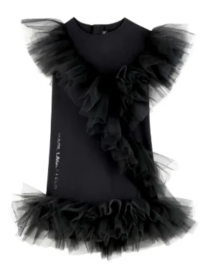 Karl Lagerfeld Kids ruffled tulle-trim dress