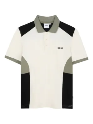BOSS Kidswear colour-blocked polo shirt