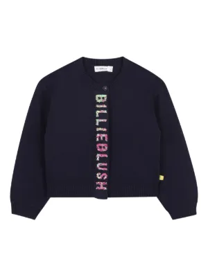 Billieblush sequin-embellished logo cardigan