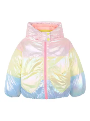 Billieblush iridescent colourblock puffer jacket