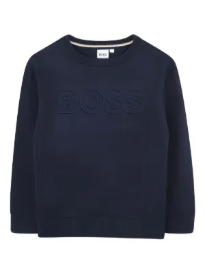 BOSS Kidswear logo-embossed crew-neck sweatshirt
