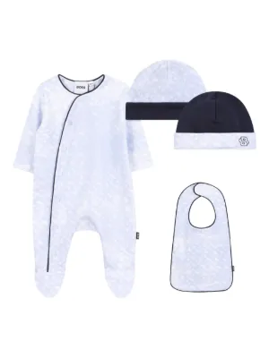 BOSS Kidswear monogram-pattern pajama set 
