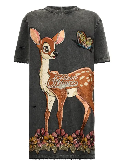 Philipp Plein open back destroyed T-shirt dress fairy