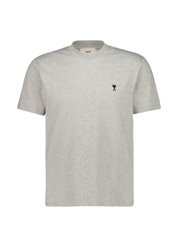 AMI Paris grey cotton T-shirt with Ami de Coeur