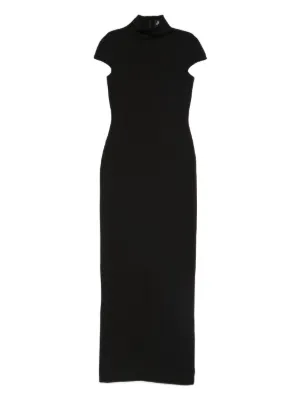 Solace London Lang high-neck short-sleeve maxi dress