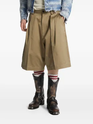 DSQUARED2 Chic pleated cotton shorts