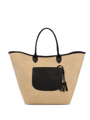 Longchamp large Le Pilage woven straw tote bag
