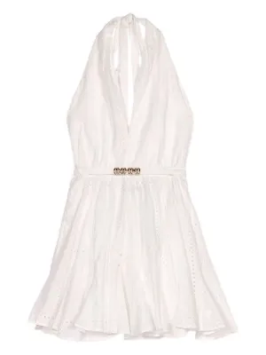 Maje mini embroidered backless dress