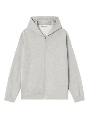 GANNI teddy zip hooded jacket
