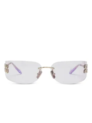 Miu Miu Eyewear logo-plaque rimless sunglasses