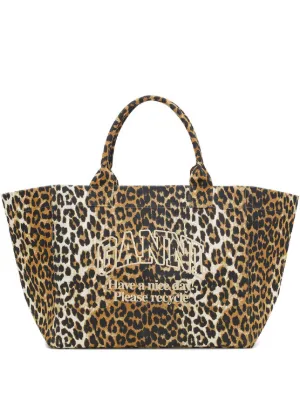 GANNI leopard XXL tote