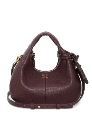GANNI mini grained-texture tote bag