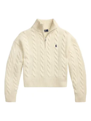 Polo Ralph Lauren cable wool-cashmere half-zip jumper