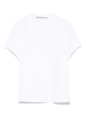 Alexander Wang white cotton shrunken logo tee
