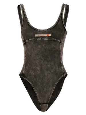 Diesel Phoebe-Dnm logo-appliqué bodysuit