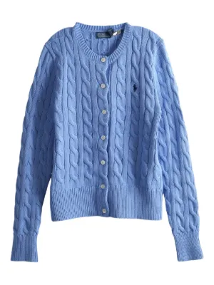 Polo Ralph Lauren embroidered-logo cable-knit cardigan