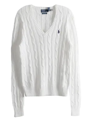 Polo Ralph Lauren cable-knit cotton V-neck jumper