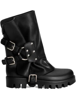 Dolce & Gabbana rubber and calfskin ankle boots