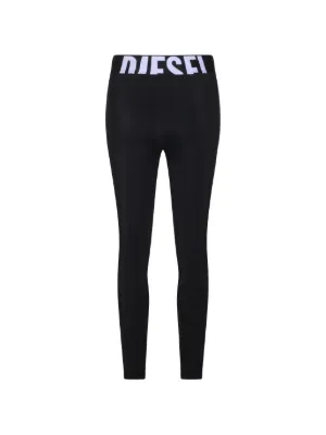 Diesel microfibre leggings with cut-off logo