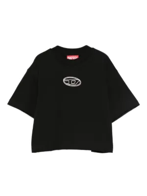 Diesel Kids Tixan logo-embroidered T-shirt