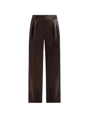 Mani&egrave;re De Voir Julie satin twin pleat pants