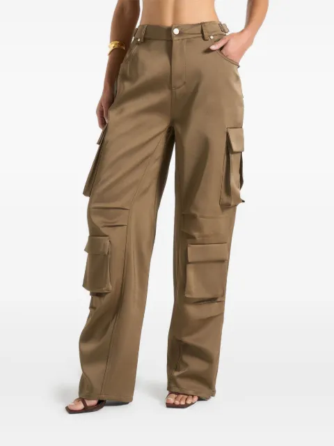 Mani&egrave;re De Voir Emilie satin high waisted cargo pants