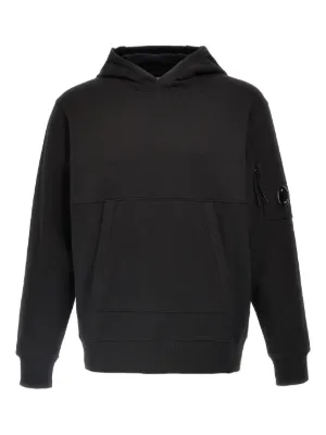 C.P. Company diagonal raised fleece hooded Lens sweatshirt