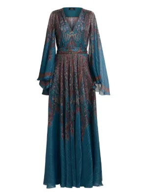 ETRO paisley-print bell-sleeve maxi dress