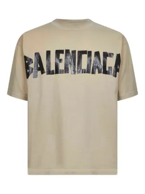 Balenciaga tape-print cotton T-shirt