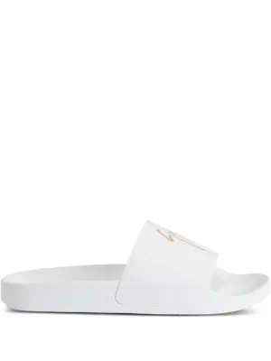 Giuseppe Zanotti Brett leather logo slides