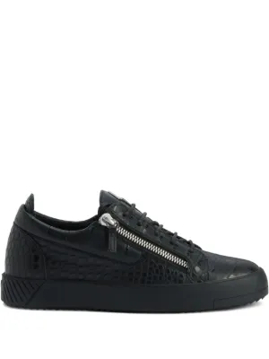 Giuseppe Zanotti Frankie crocodile-effect zip trainers