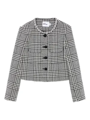 Self-Portrait houndstooth cropped jacket