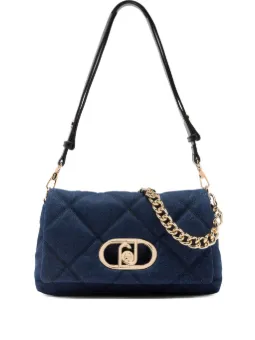 LIU JO medium LaPuffy quilted denim chain shoulder bag