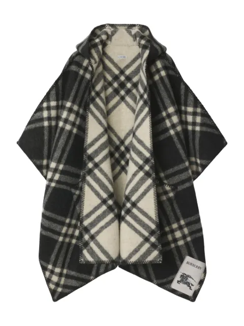 Burberry reversible Check wool hooded cape