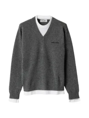 Miu Miu layered-effect V-neck sweater
