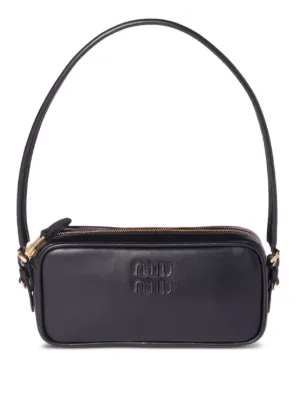 Miu Miu leather logo-detail mini bag