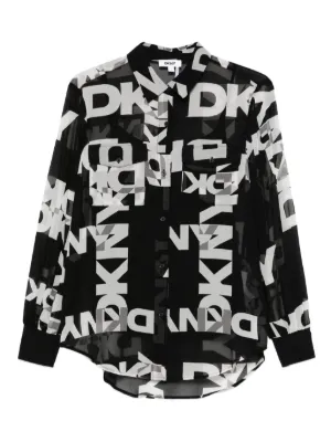 DKNY button-down logo-print shirt