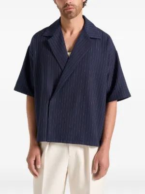 Manière De Voir Abel boxy pinstripe double breasted shirt