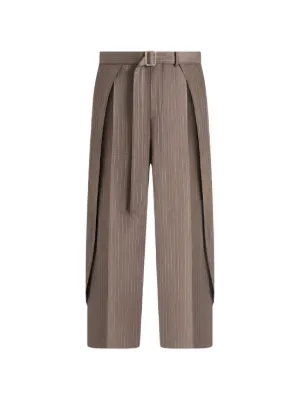 Manière De Voir Charles wide fit wrap leg pinstripe tailored trousers