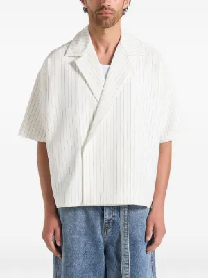 Manière De Voir Abel boxy pinstripe double breasted shirt