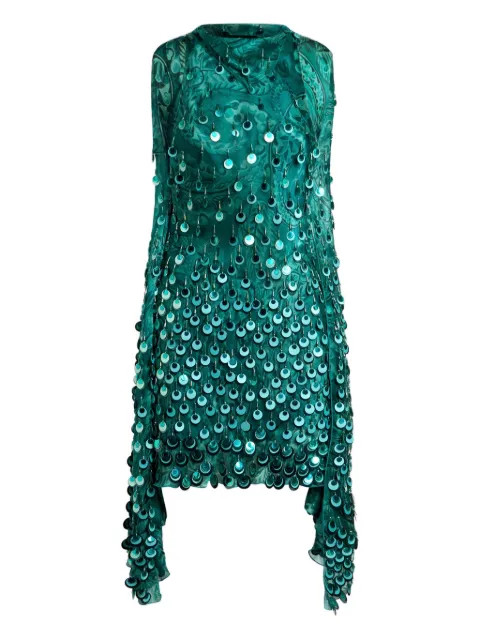 ETRO silk mini dress with sequin embroidery