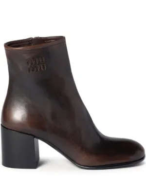Miu Miu fum&eacute; calf booties