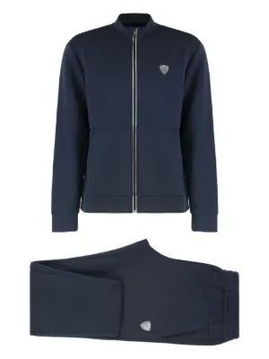 Ea7 Emporio Armani logo-plaque zip-up tracksuit (set of two)