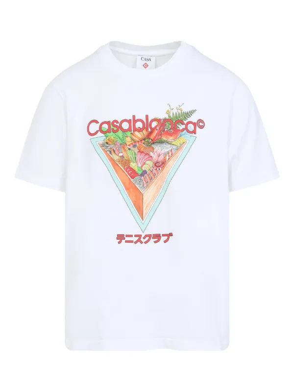 Casablanca Tennis Club Icon triangle-print graphic T-shirt
