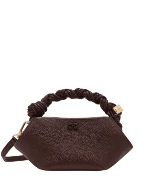 GANNI brown grained mini Bou bag