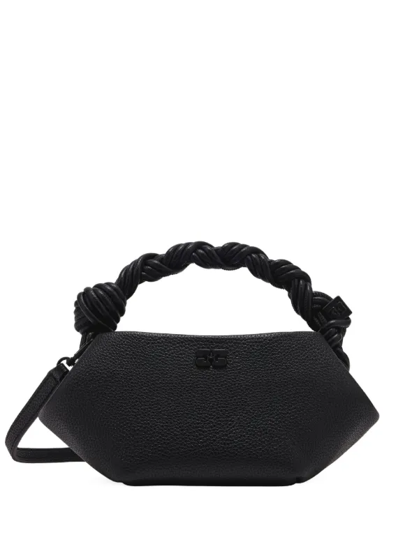 GANNI mini Bou knot-detail pebbled shoulder bag