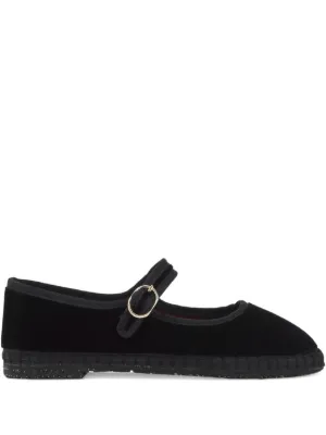 FLABELUS Antonia velvet buckle ballet flats