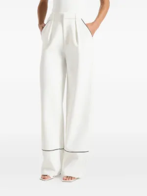 Manière De Voir Mina contrast piped pleated trousers