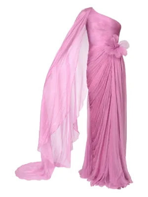 Iris Serban pleated one-shoulder maxi dress