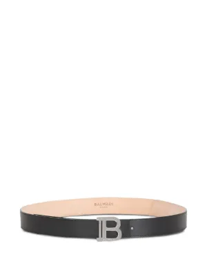 Balmain leather B-buckle belt